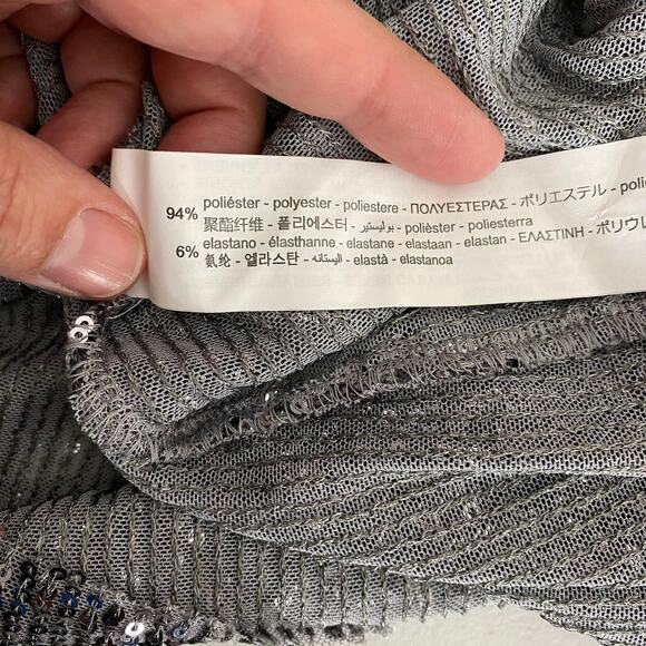 Zara Sequined Spaghetti Strap Mini Dress Tiered Size Large - Picture 7 of 7